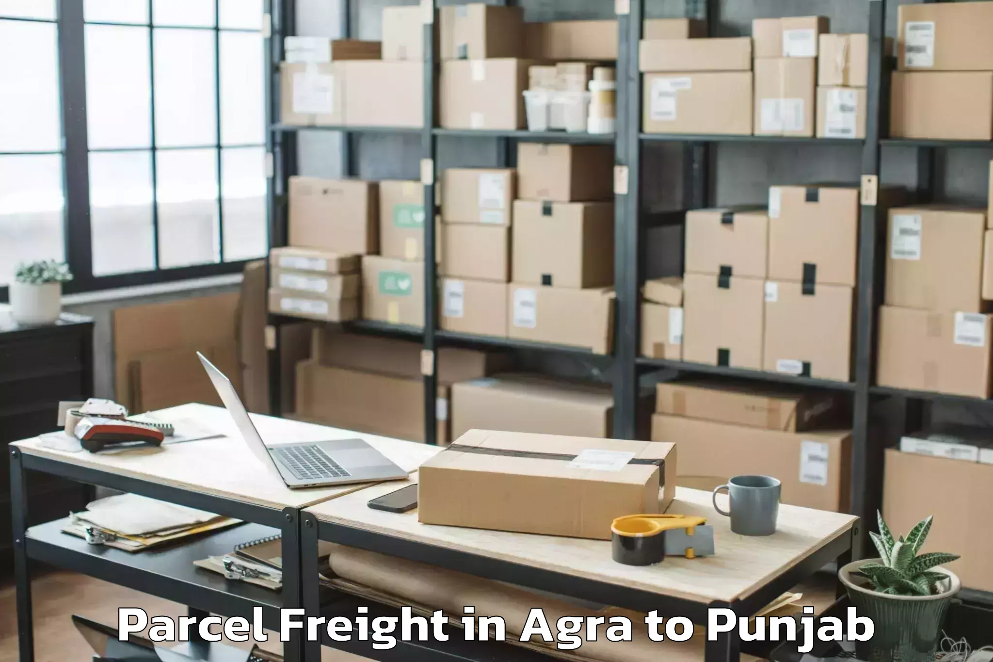 Top Agra to Mukerian Parcel Freight Available